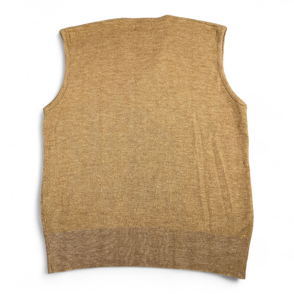 Vintage Kingsport Sweater Vest Adult MEDIUM Brown V Neck Knit USA Made 70s - Picture 3 of 7